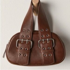 Free People Say Yes Bag Satchel in Espresso Chocolate Brown 100% Sheep Leather